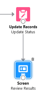 Update Records element connected to a Screen element